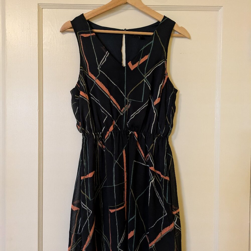 Banana Republic Navy Dress with Abstract Print